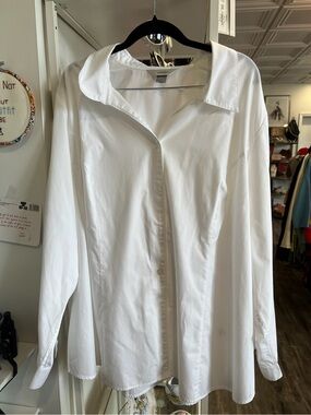 CJ Banks White Button-Down Shirt